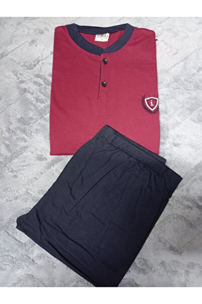 Butik Uzun kollu penye kumaş gecelik takımı