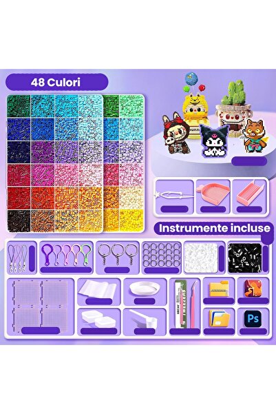 Flippy Σετ Χαντρών Περλέ, Φλίπι, Τρισδιάστατο Σετ DIY με 48 Χρώματα, 4000 Τεμ...
