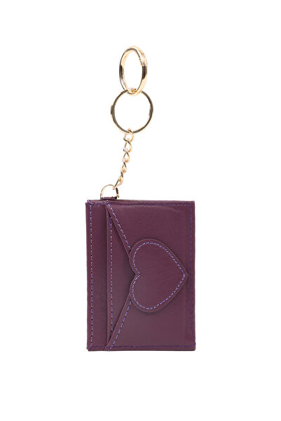 SHAKA Purple Shk134 Faux Leather, Five Compartments, Heart-Shaped Card Holder...