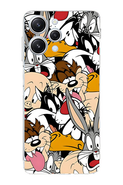 moonset Redmi 12 Uyumlu Baskılı Yumuşak Silikon Şeffaf Telefon Kılıfı