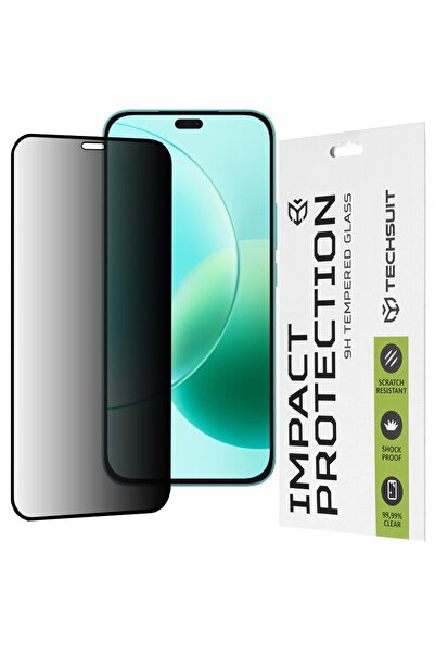 Techsuit 111D Privacy Full Glue - Negru pentru Honor X8b / X8c / 400 Lite