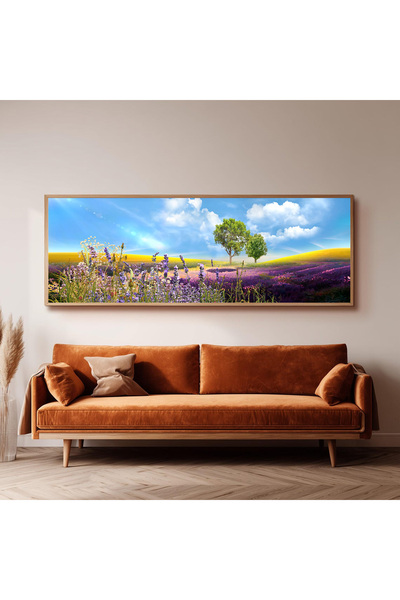 Dekorsiahome Ahşap Çerçeveli Panoramik Oturma Odası Tablosu UZ0015