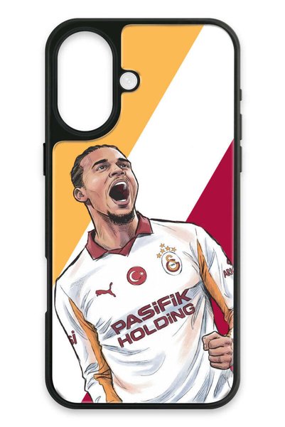 Galatasaray iPhone 16 Compatible Leroy Sane Goal Joy Glass Licensed Phone Case