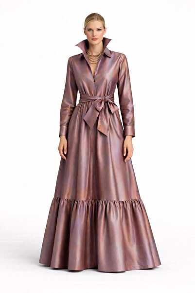 UNTIMELY Ruffle Detailed & Belted Maxi Length Stylish Shirt Dress