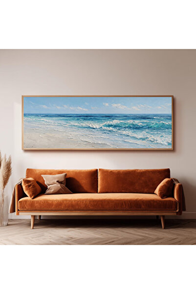 Dekorsiahome Ahşap Çerçeveli Panoramik Oturma Odası Tablosu UZ0042