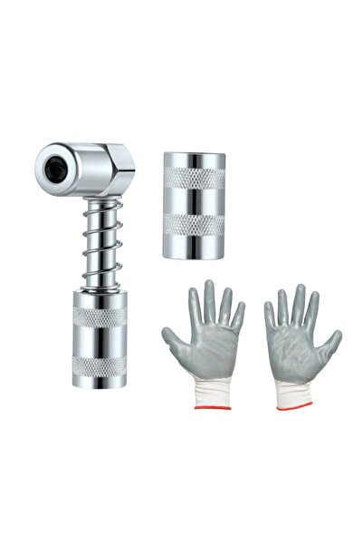 OEM Adaptor pentru cap gresor, cot 90*, lungime 7,7 cm, argintiu, otel carbon...