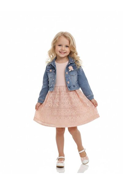 Moonstar Girl's Denim Jacket Dress Set