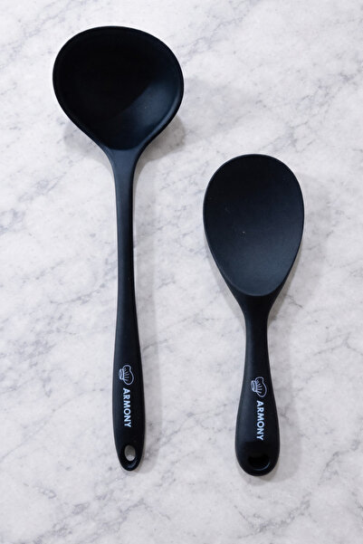 Hilamingo Home 2-Piece Silicone Kitchen Serving Set; Ladle, Rice Spoon