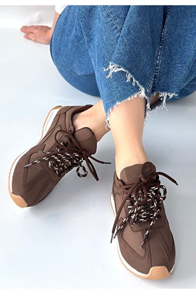 BESKAR Αθλητικά παπούτσια Jeat Brown Nubuck με κορδόνια