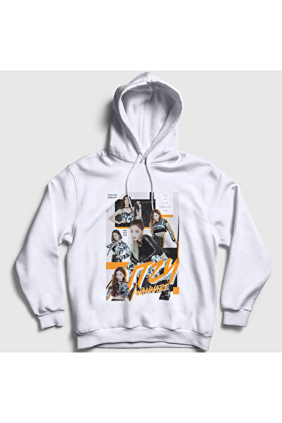 Presmono Unisex White Wannabe Yeji Lia Yuna Itzy Hooded Sweatshirt 600017Tt