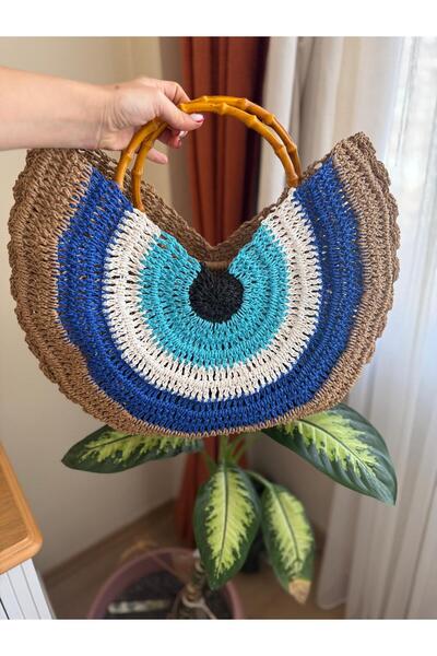 DISENOBAG Tasarım Plaj Çantası Nazar Boncuklu Gözlü