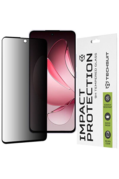 Techsuit 111D Lipici complet pentru confidențialitate - Negru pentru Oppo Ren...