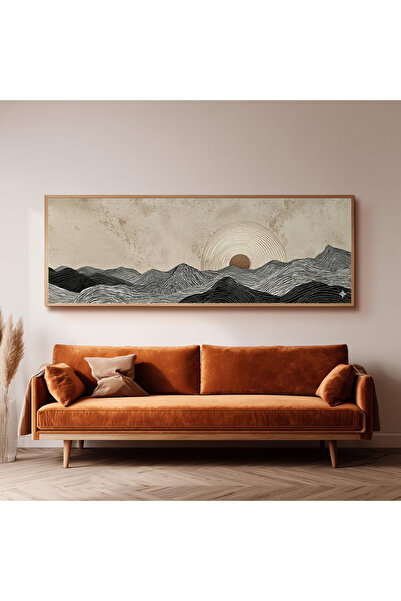 Dekorsiahome Ahşap Çerçeveli Panoramik Oturma Odası Tablosu UZ0006