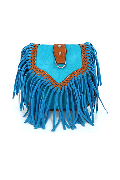 PriStyle Geanta Dama Crossbody cu Franjuri, din Piele Ecologica, Model Boho-W...