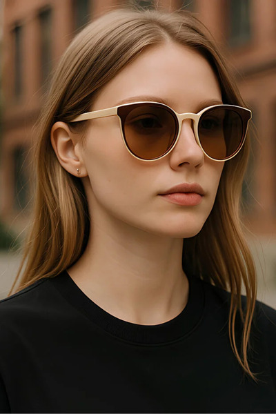 MACERATİ Nia Women's Brown Ultra Light Oval Uv400 Sunglasses