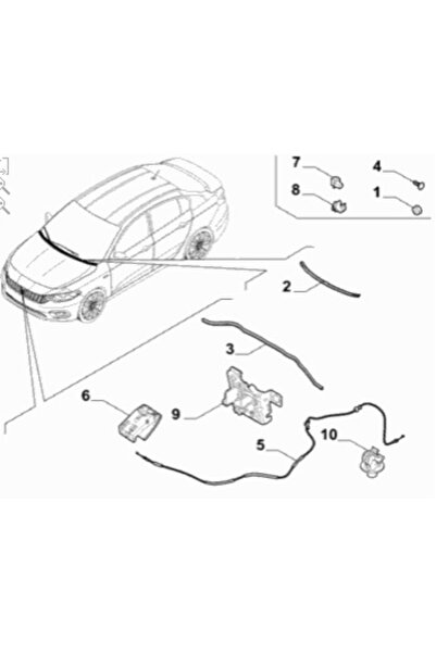 OPAR On Kaput Fitili Arka Kısım Fiat Egea 51982582