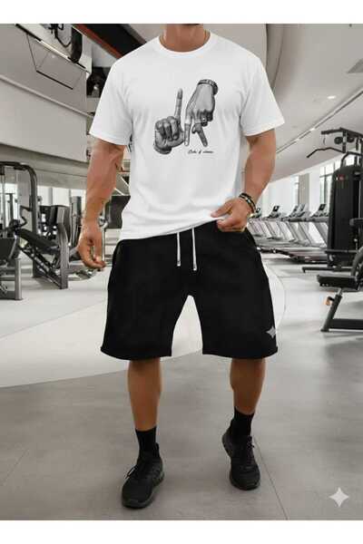 YK WEAR SET TRICOU ȘI PANTALONI SCURTĂ CU IMPRIMEU BĂRBAȚI / FEMEI