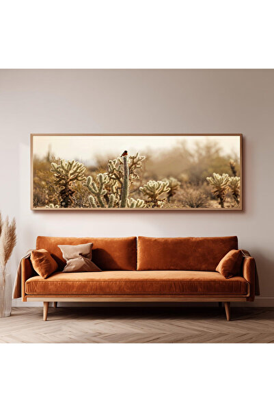 Dekorsiahome Ahşap Çerçeveli Panoramik Oturma Odası Tablosu UZ0007