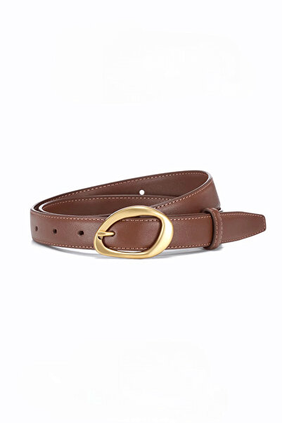 PriStyle Elegant Belt for Women Made of High Quality Leather and Gold Buckle,...