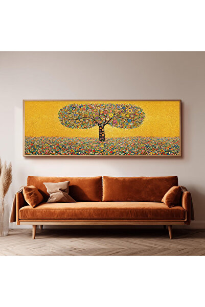 Dekorsiahome Ahşap Çerçeveli Panoramik Oturma Odası Tablosu UZ0037