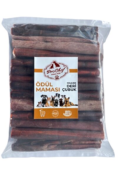 Prochef 1 Kg Ekonomik 15 Cm Kolajen Deri Çubuk Doğal Köpek Kemiği Ödül Maması