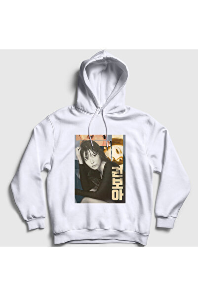 Presmono Hanorac alb unisex cu glugă Kwon Bo Ah BoA 598617tt