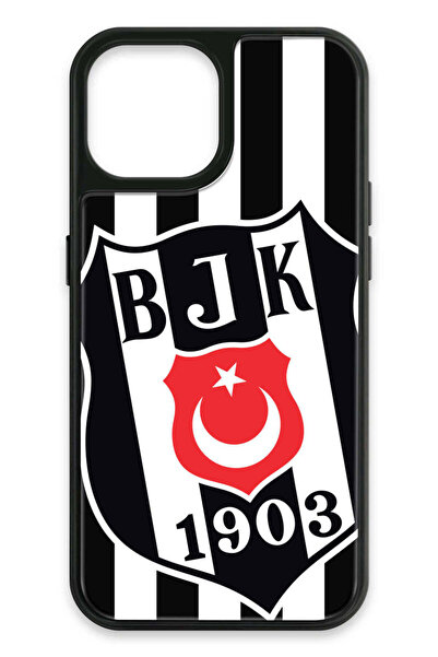 Beşiktaş iPhone 15 Uyumlu Büyük Arma Cam Lisanslı Telefon Kılıfı