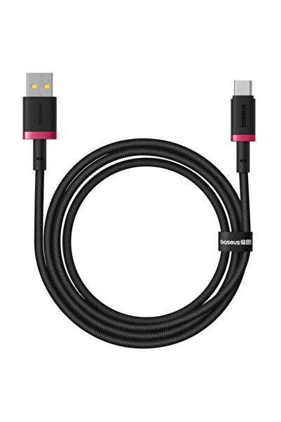 Baseus Cablu de încărcare rapidă Dura USB Tip A la Tip C 60 W 1 m Negru, Roșu