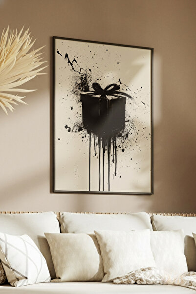 Yoko Home Ahşap Çerçeveli Monochrome Serisi Hediye Paketi Temalı Tablo, Salon, Ev, Ofis Duvar Dekorasyonu