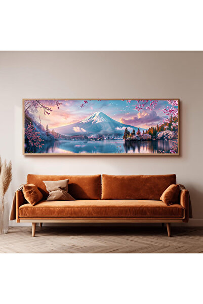 Dekorsiahome Ahşap Çerçeveli Panoramik Oturma Odası Tablosu UZ0098