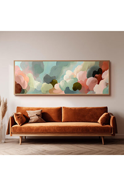 Dekorsiahome Ahşap Çerçeveli Panoramik Oturma Odası Tablosu UZ0055