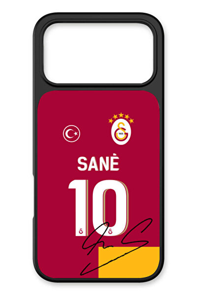 Galatasaray iPhone 17 Pro Max Uyumlu Leroy Sane Parçalı Forma İmzalı Cam Lisa...