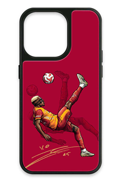 Galatasaray iPhone 14 Pro Uyumlu Osimhen Röveşata İmzalı Cam Lisanslı Telefon...