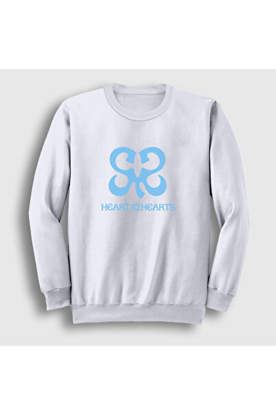 Presmono Unisex White Logo K-Pop Hearts2Hearts Sweatshirt 598272Tt