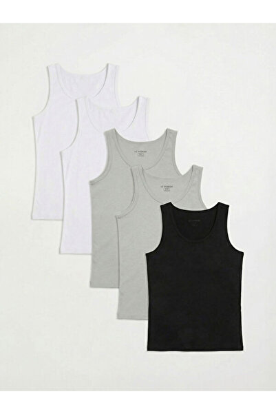 LC Waikiki Rmz Gi̇yi̇m Farkiyla Zero Roba Collar Boys' Undershirt 5-Pack