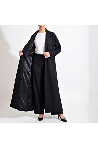 HAWRAA ABAYA Black blazer with a straight cut and classic collar – Minimal Lu...