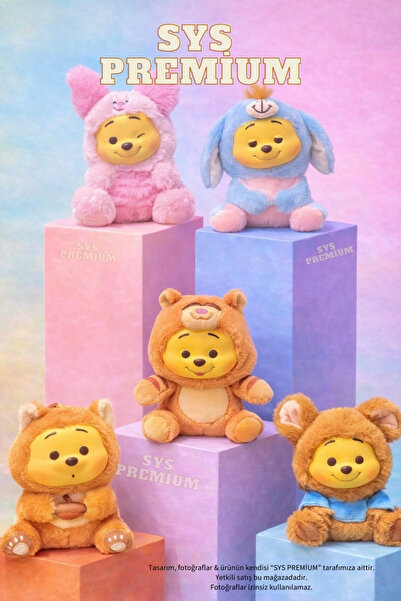 SYS PREMİUM -Winnie The Pooh blind box kapalı kutu sevgiliye hediye anahtarlı...