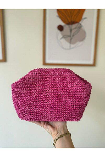 DISENOBAG Renkli Clutch Hasır El Çantası