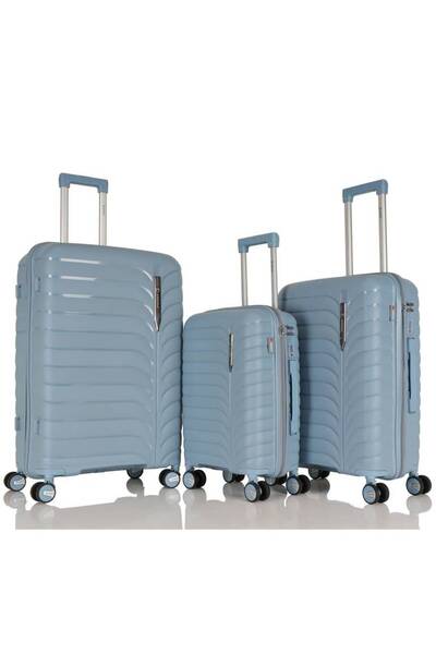 Assoda Black Luxury Hard 3-Piece Luggage Set, Lightweight Polypropylene Mater...