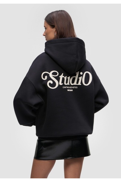 Eritqaa Zemli̇ya_Women's Thick 3 Thread Ov Oversized Sweatshirt – Casual Eleg...