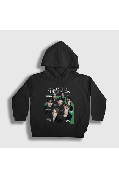 Presmono Unisex Παιδικό Μαύρο Χειμερινό Φούτερ με κουκούλα K-Pop Got7 600138tt