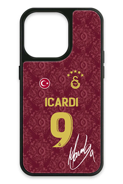 Galatasaray iPhone 14 Pro Uyumlu Mauro Icardi 3. Forma İmzalı Cam Lisanslı Te...