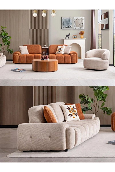 Mobilyaminegolden Puzzle Yataklı Koltuk Takımı 3+3+1