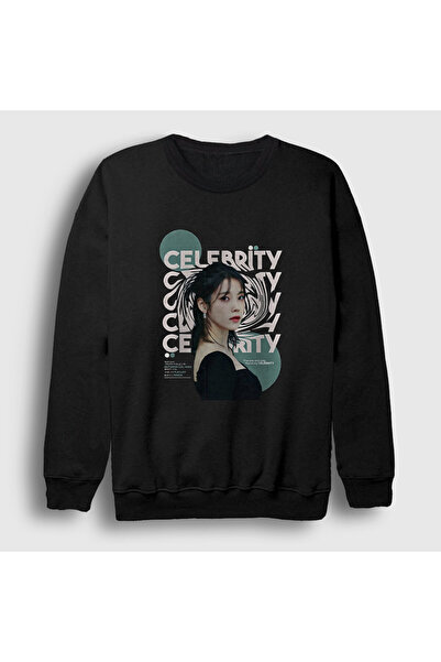 Presmono سويت شيرت أسود للجنسين من Celebrity Lee Ji Eun iu Iu 596658tt