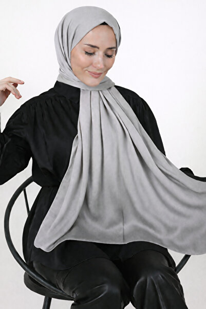 moda nokta Women's Gray Combed Cotton Shawl