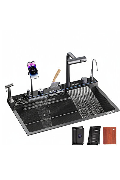 NEXTLY Chiuvetă Smart 46x68cm, INOX 304, Gri Antracit