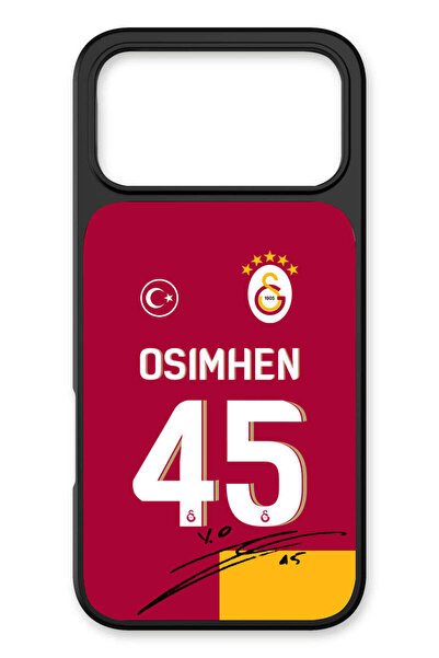 Galatasaray iPhone 17 Pro Max Uyumlu Victor Osimhen Parçalı Forma İmzalı Cam ...