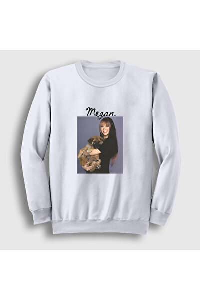 Presmono Unisex White Puppy Dog Megan Katseye Sweatshirt 598821Tt