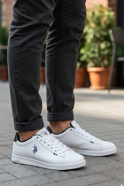 U.S. Polo Assn. Pantofi albi clasici pentru bărbați - Adidași casual cu talpă...