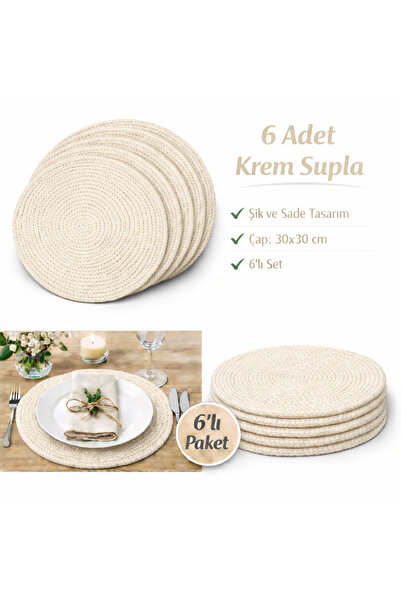 BRATİ HAND TOOLS Lüx Amerikan Servis Runner 6'Lı Sunum Supla Takımı Tabak Alt...